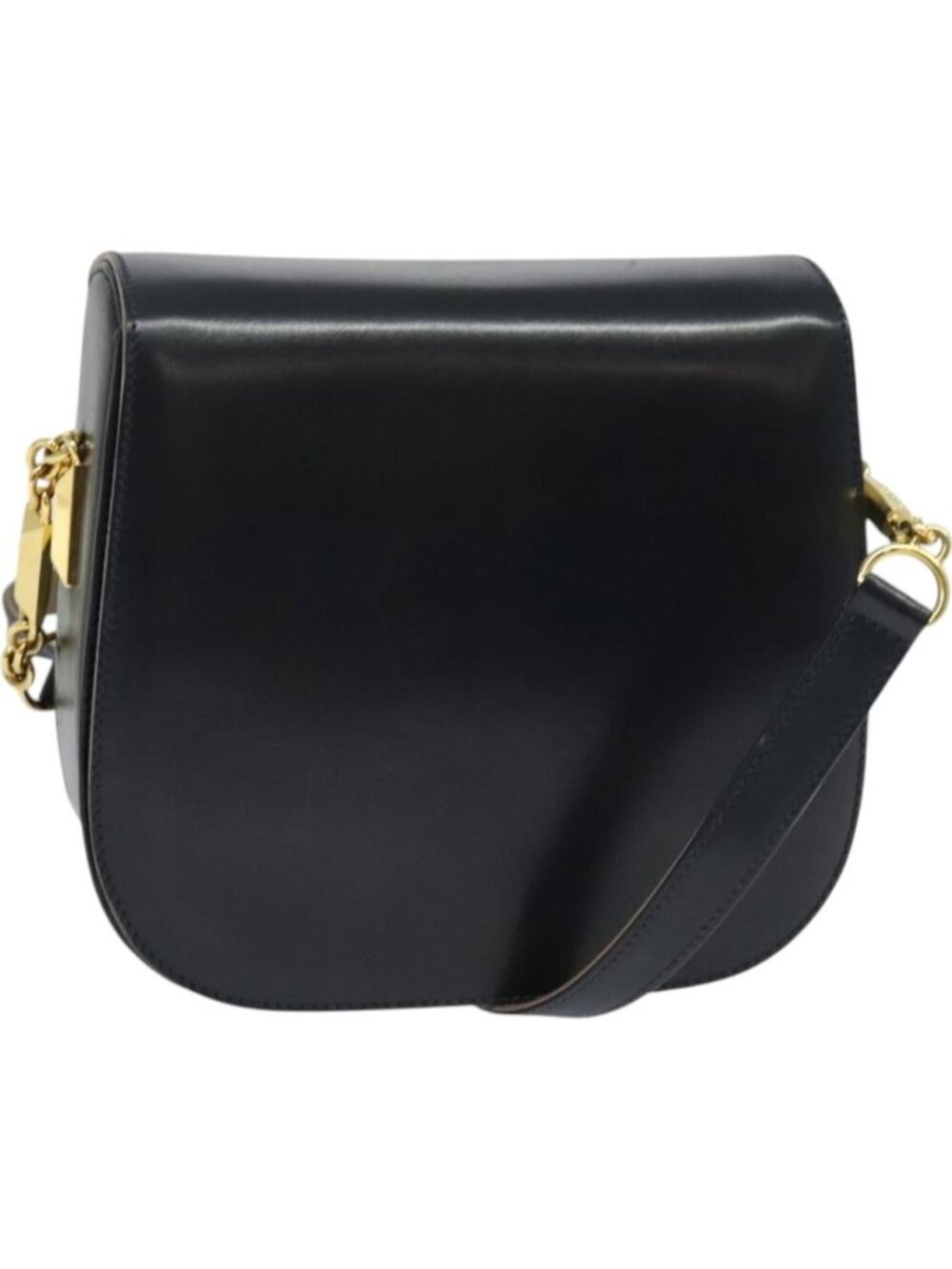 BALLY Shoulder Bag Leather Black Gold